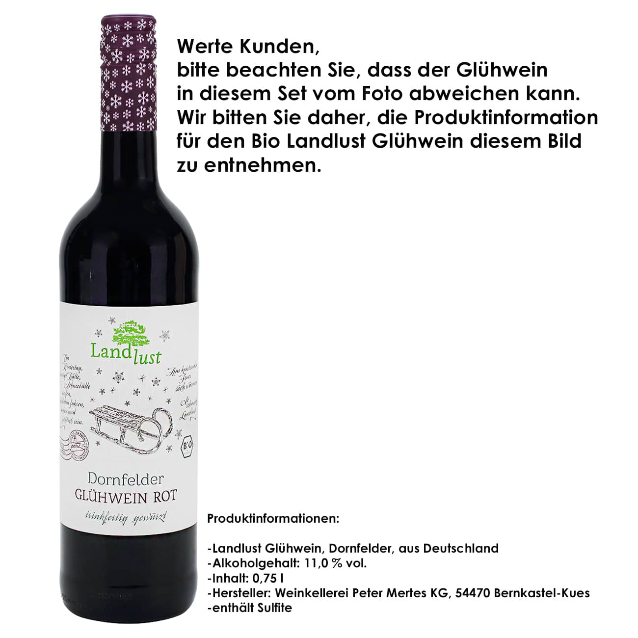 Oh Tannenbaum - Rotkäppchen Glühwein in personalisierter Holzbox