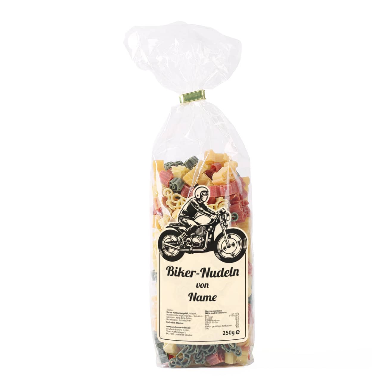 250g Nudeln mit Personalisiertem Etikett