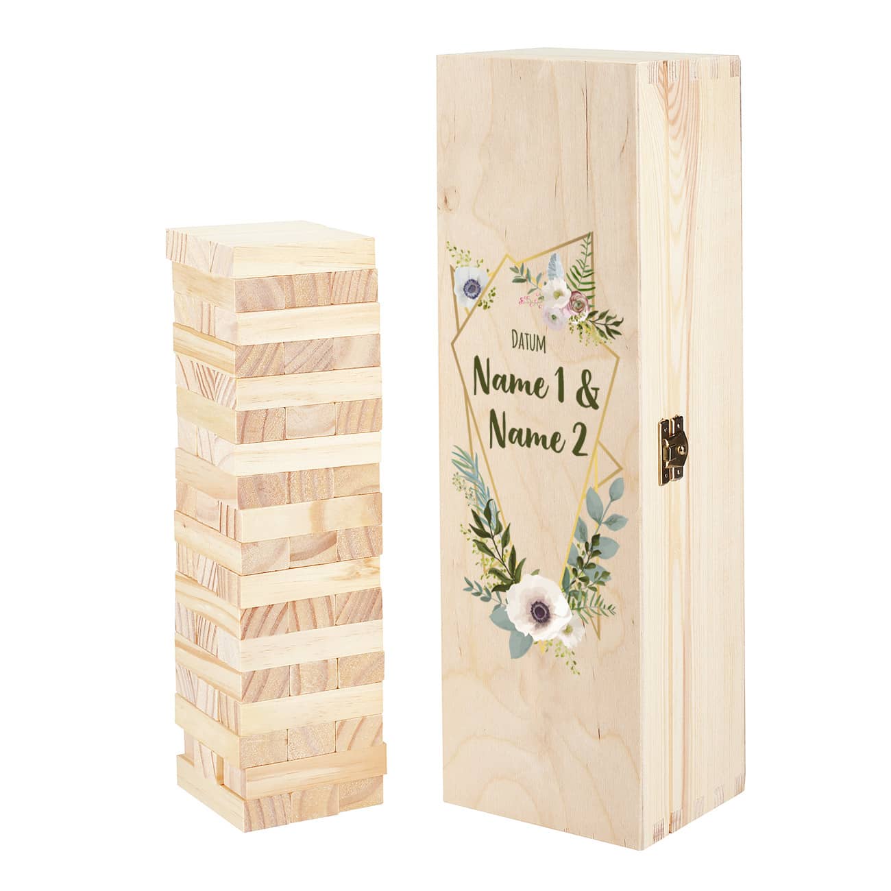 Box mit Ihren Angaben bedruckt
