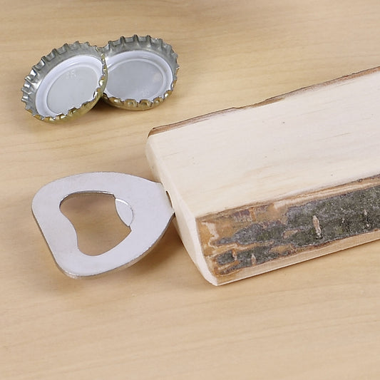 Rustikaler Holzflaschenöffner mit Wunschname