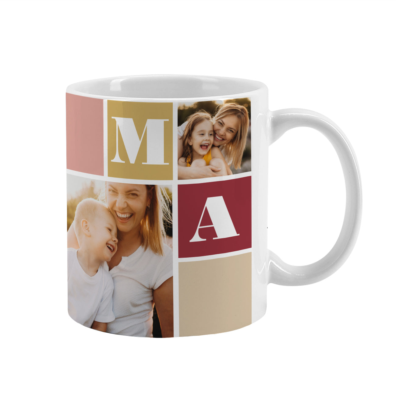 Tasse mit 4 Fotos für Mama bedruckt