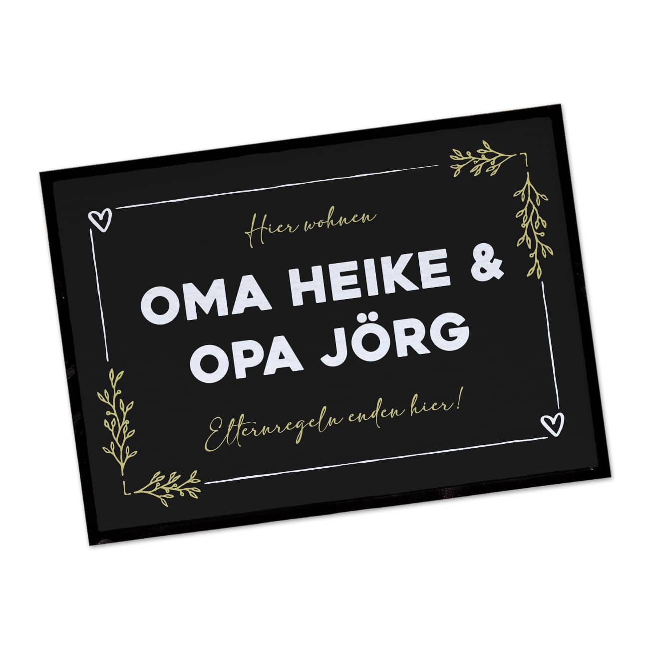 Persönliche Fußmatte Oma Opa - Elternregeln enden hier