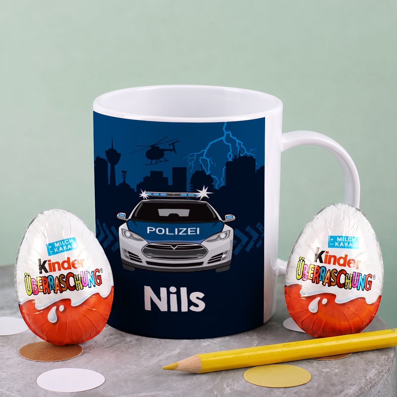 Polizei Tasse aus bruchfestem Kunststoff | Geschenk für Kinder & Kindergarten