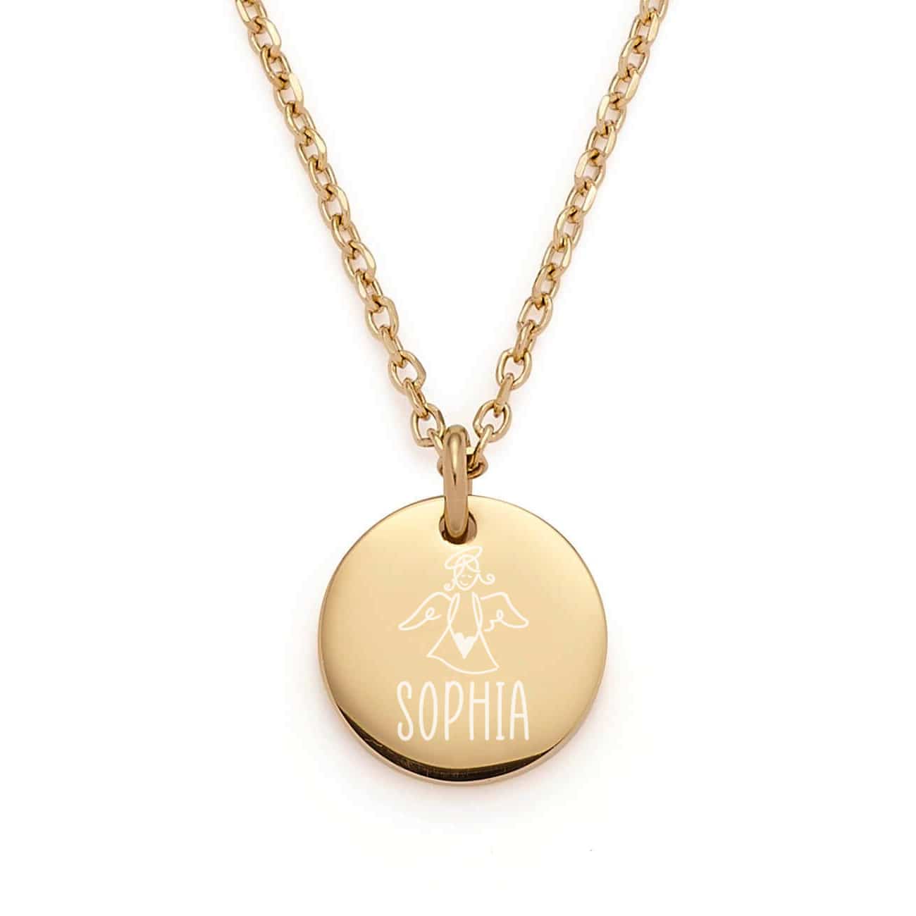 Goldene Schutzengel Halskette mit Name graviert