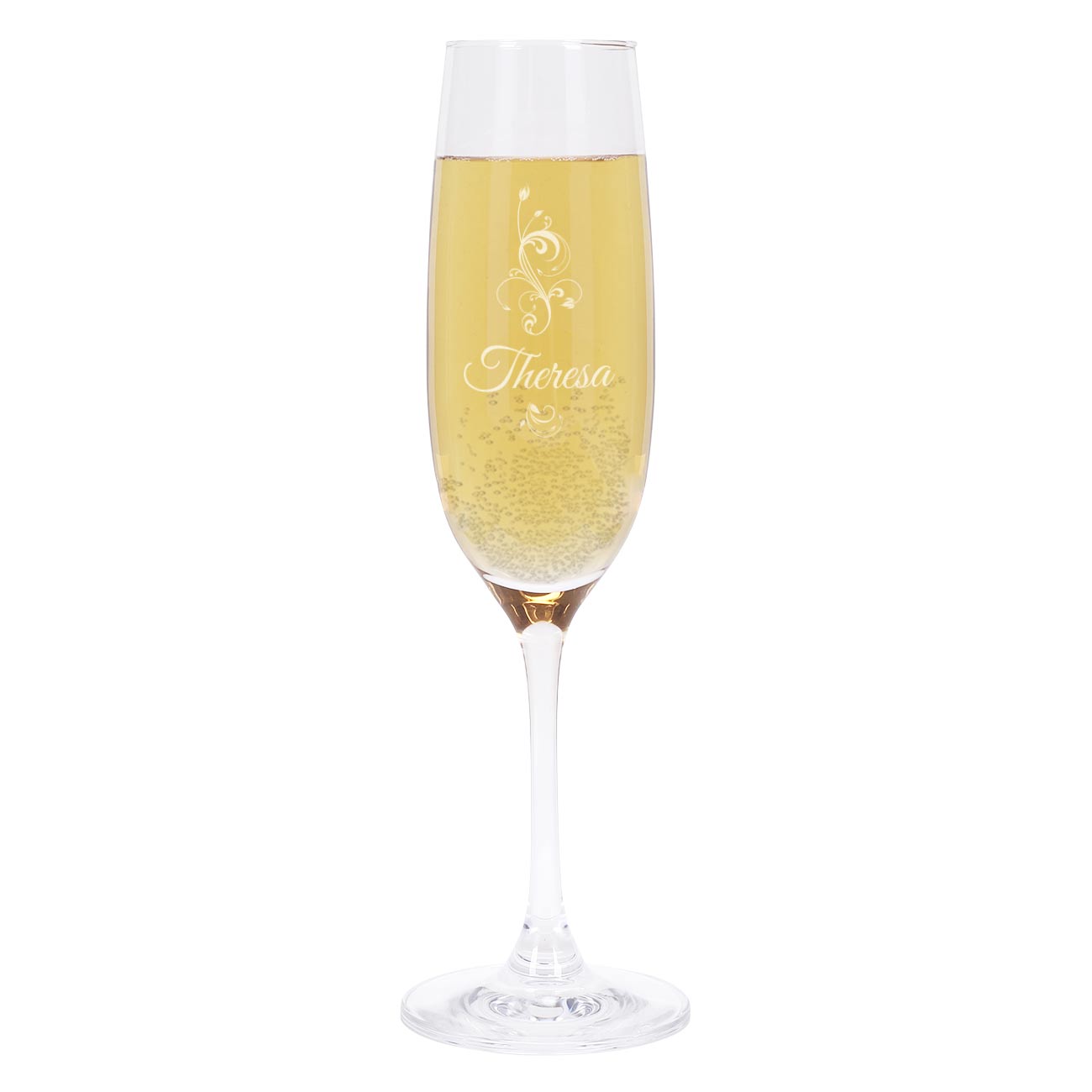 graviertes Sektglas Flower Edition mit Wunschname