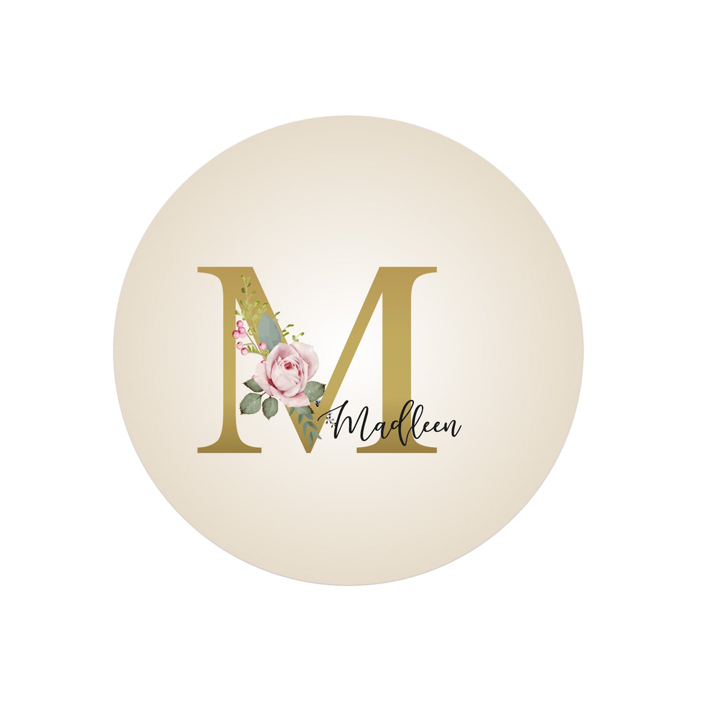 Freigestellter Sticker mit Monogramm