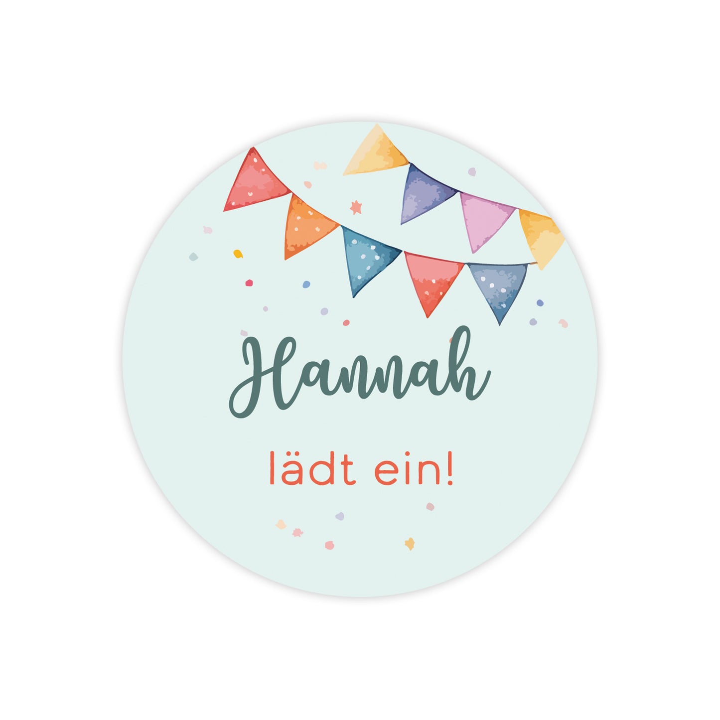 Freigestelltes Bild der runden Aufkleber mit Beispieltext