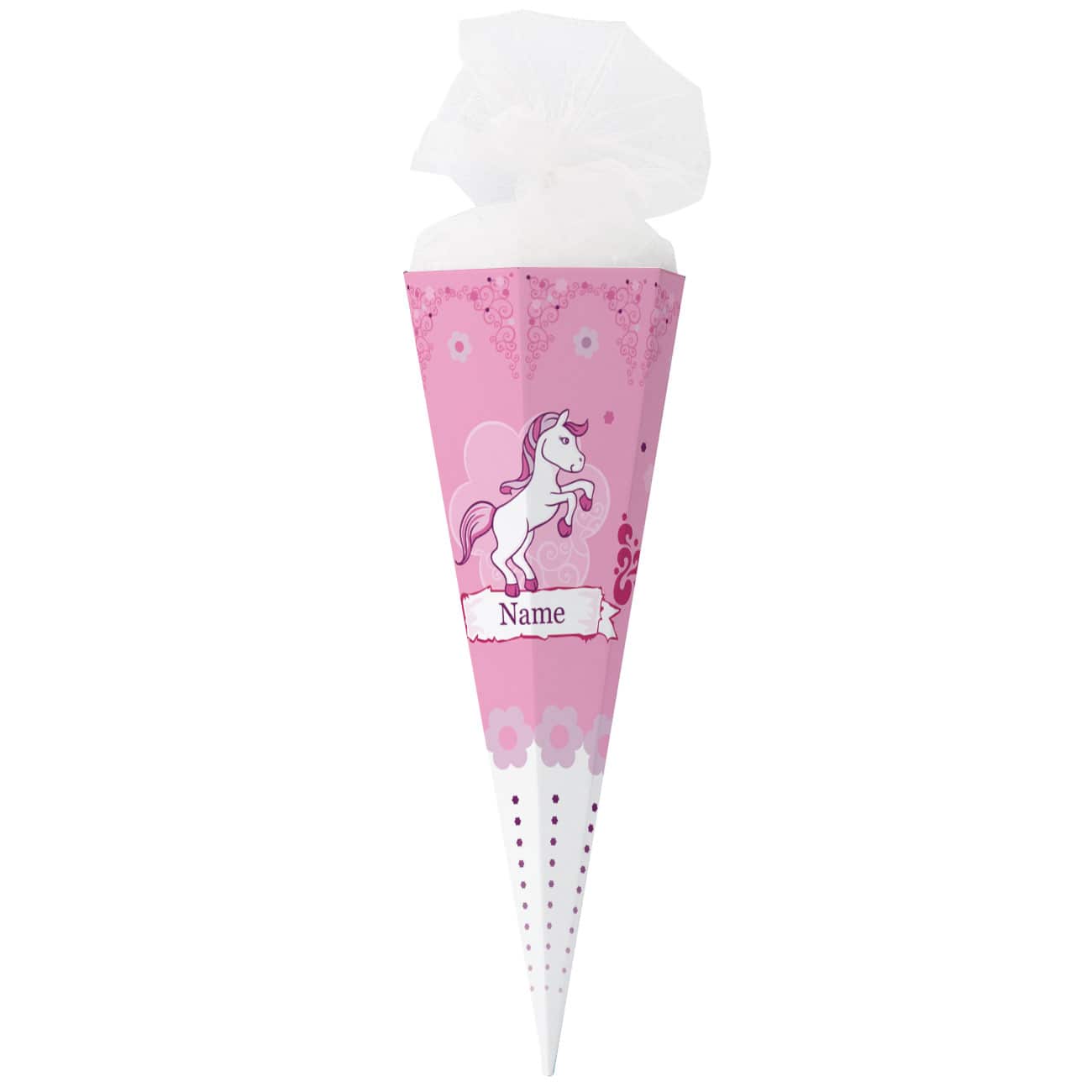 Zuckertüte mit Pink Pony und Name