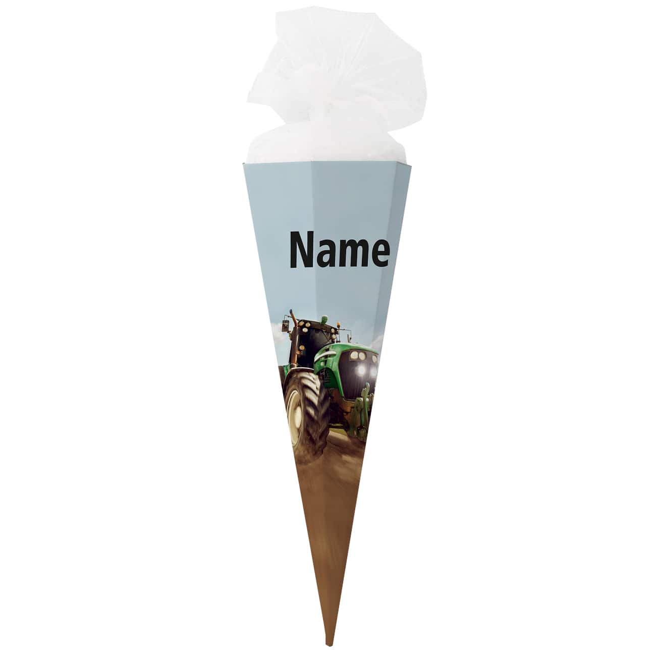 Zuckertüte zur Einschulung mit Traktor und Name