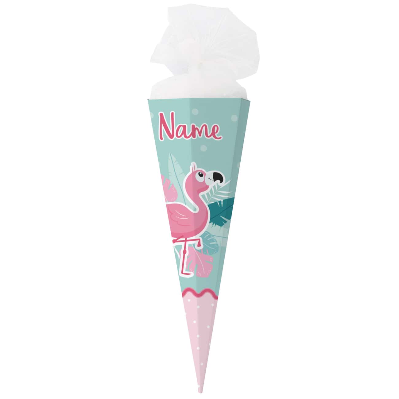 Zuckertüte mit Flamingo und Name