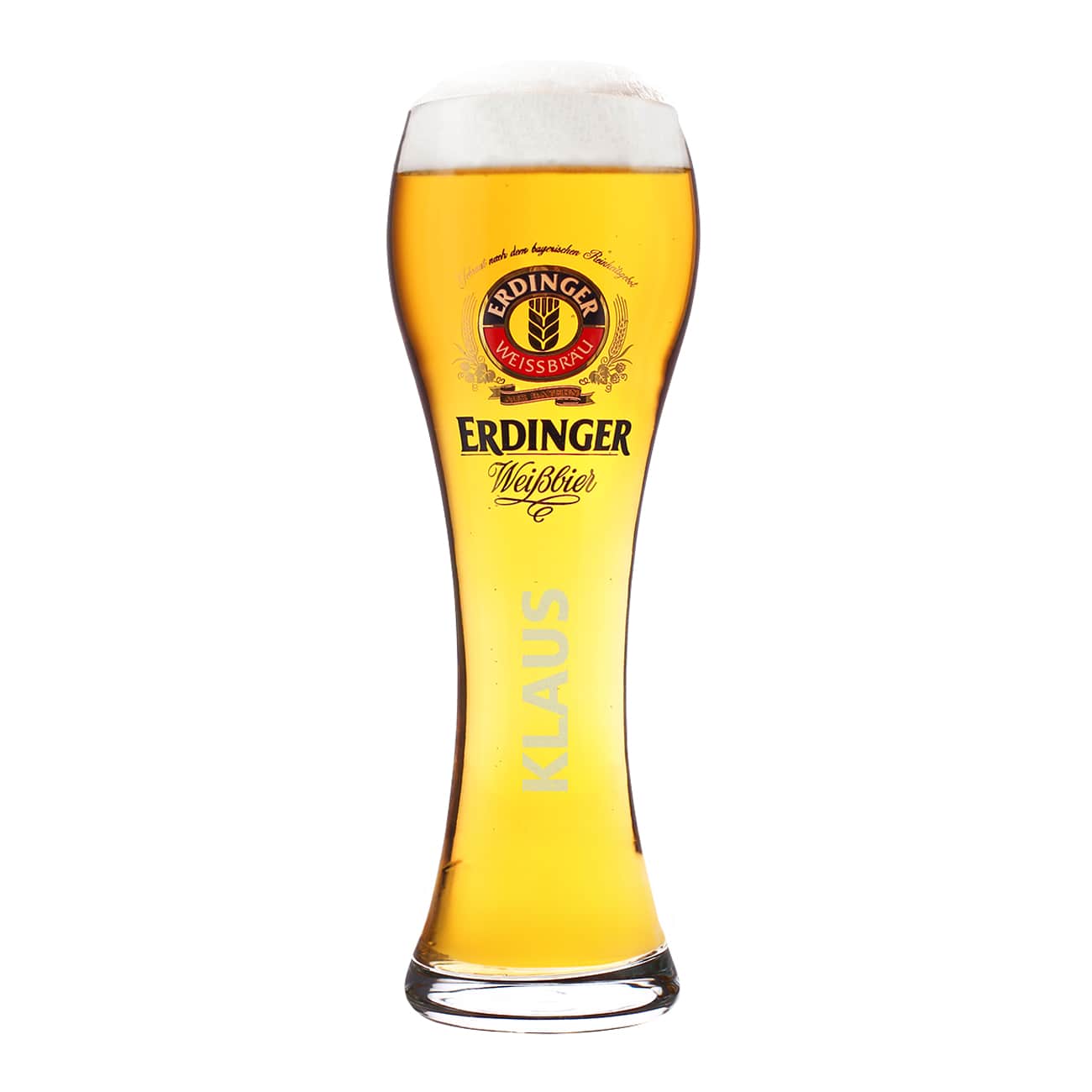 Original Erdinger Weißbierglas mit Gravur
