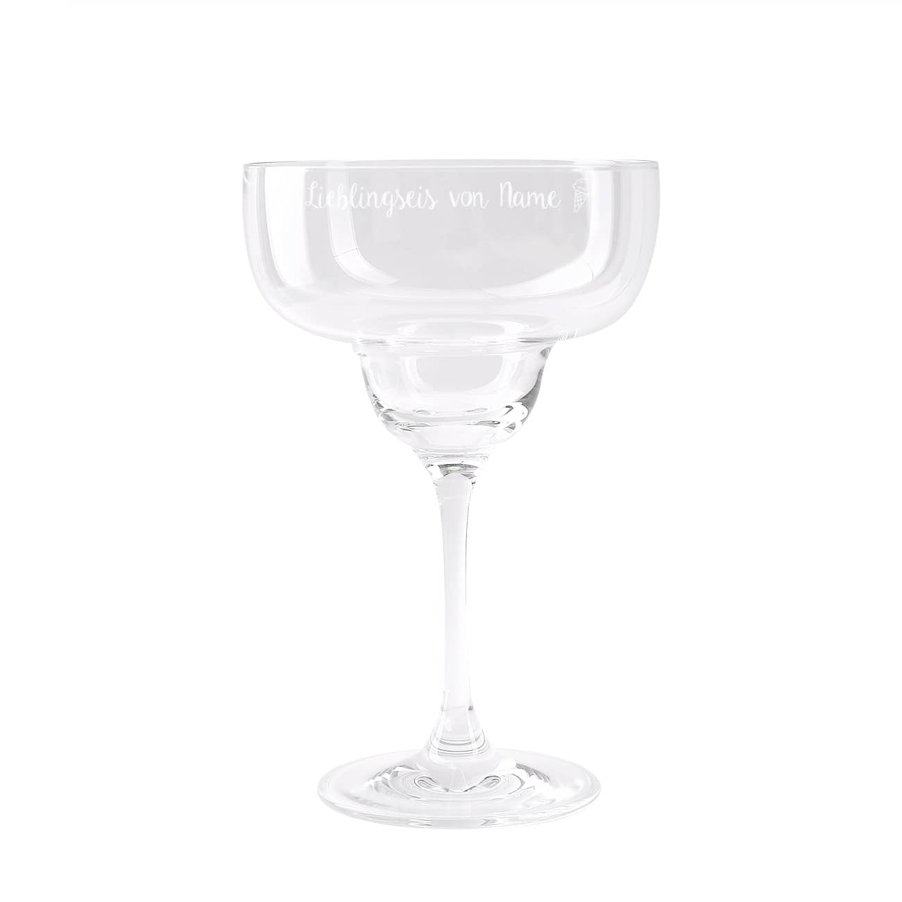 Formschöner Eisbecher graviert mit Lieblingseis von und Name