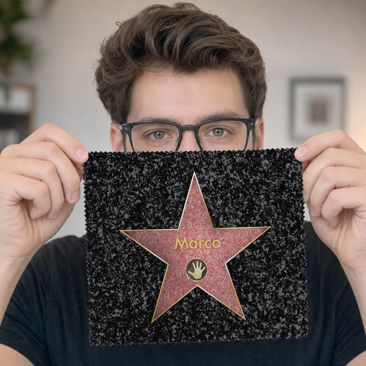 Brillenputztuch Walk of Fame mit Wunschnamen