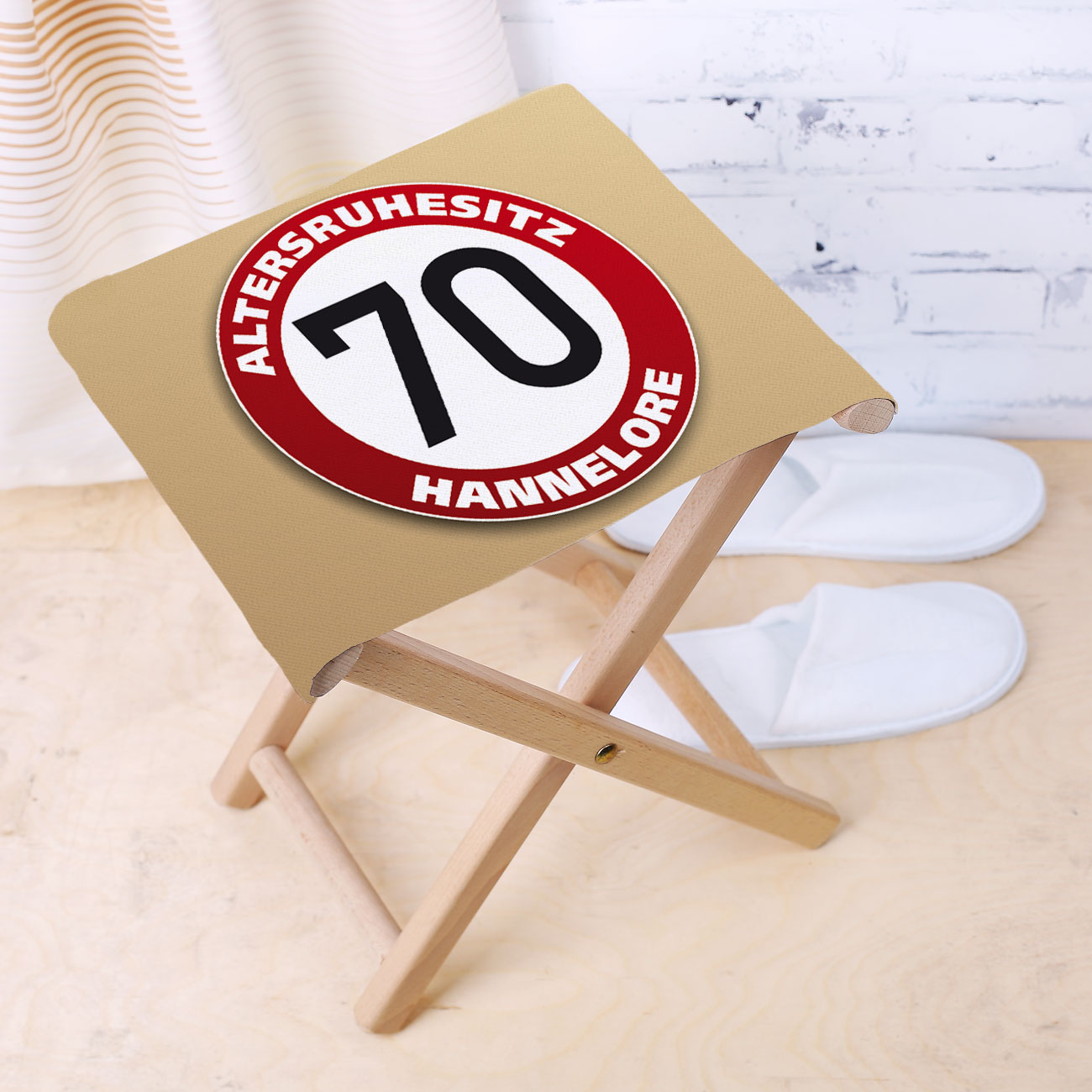 Klapphocker mit Namen zum 70. Geburtstag