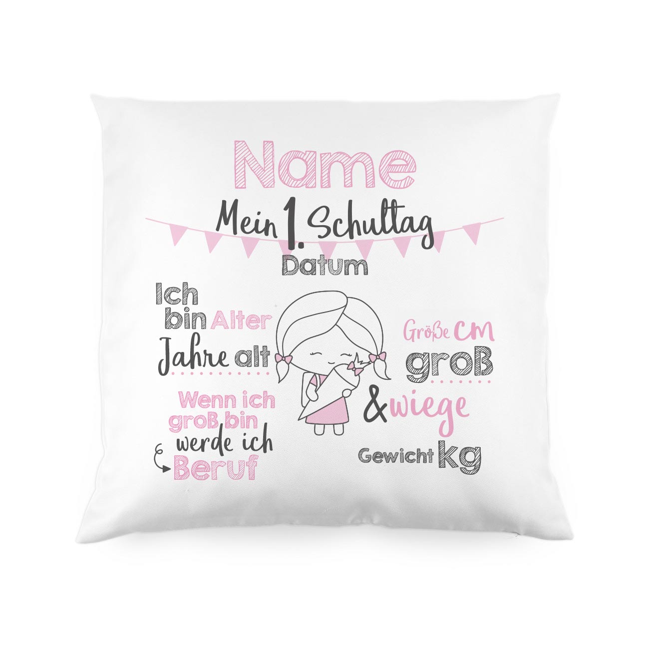 Kissen zur Einschulung für Mädchen