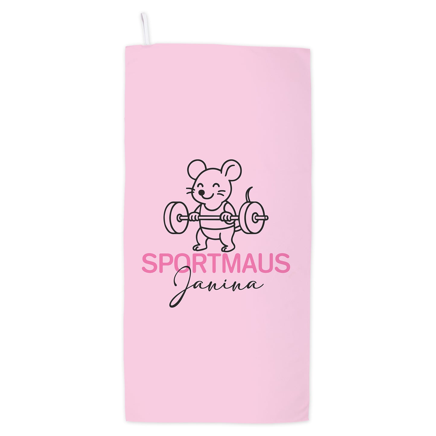 Sporthandtuch 'Sportmaus' personalisiert mit Name | Handtuch schnelltrocknend für Sport