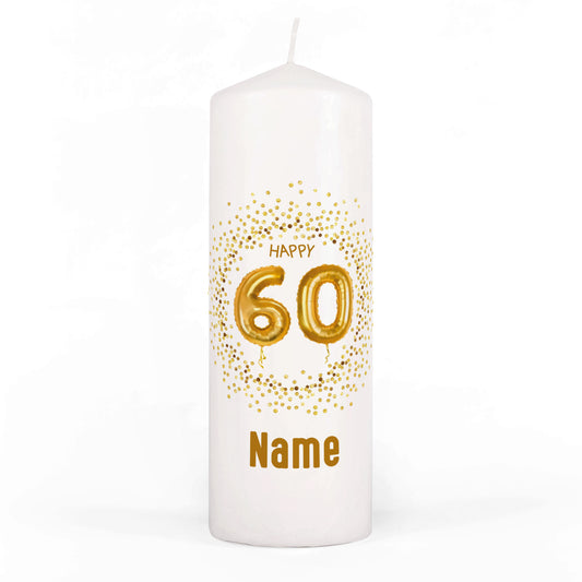 Geburtstagskerze zum 60. Geburtstag mit Name bedruckt