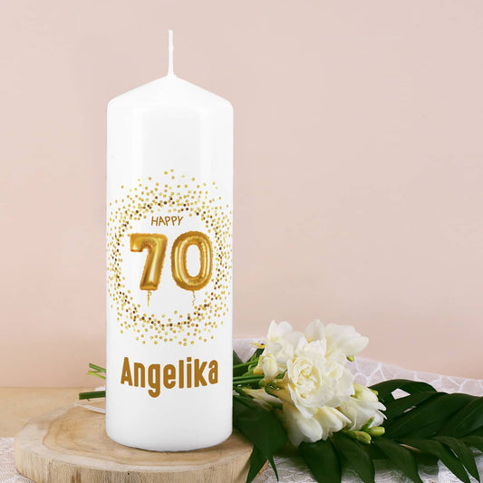 Kerze zum 70. Geburtstag mit Name