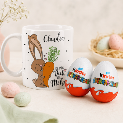Ich mag Dich volle Möhre! - Tasse mit Wunschname