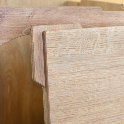 Nahaufnahme des Deckel in Holzoptik