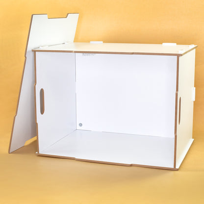 Personalisierte Rollbox aus Holz von clipfritz - Bunte Bausteinwelt | Kinder-Spielzeugkiste mit Name