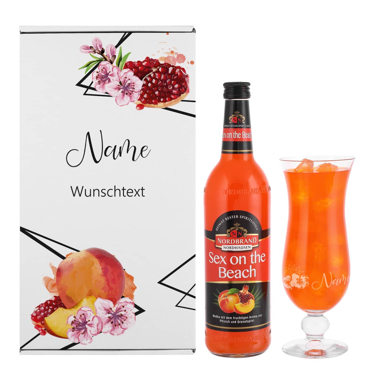 Cocktail-Set mit Ihrem Wunschnamen und einem persönlichen Text bedruckt