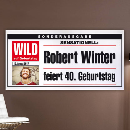 Großes Banner - Geburtstagszeitung - mit Foto 
