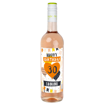 Biorebe Wein zum Geburtstag mit Name und Alter | Bienenfreundlich und Nachhaltig