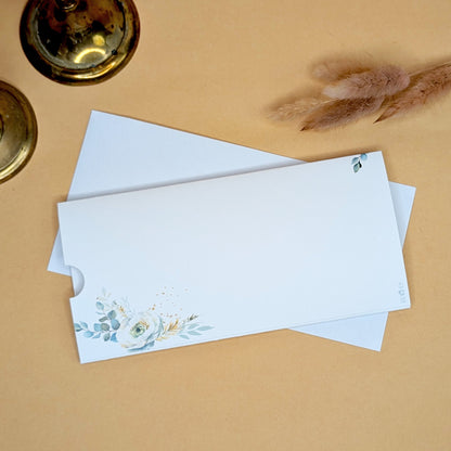 Rückseite - Ziehkarte mit Braut mit Kurzhaarfrisur als Hochzeitseinladung