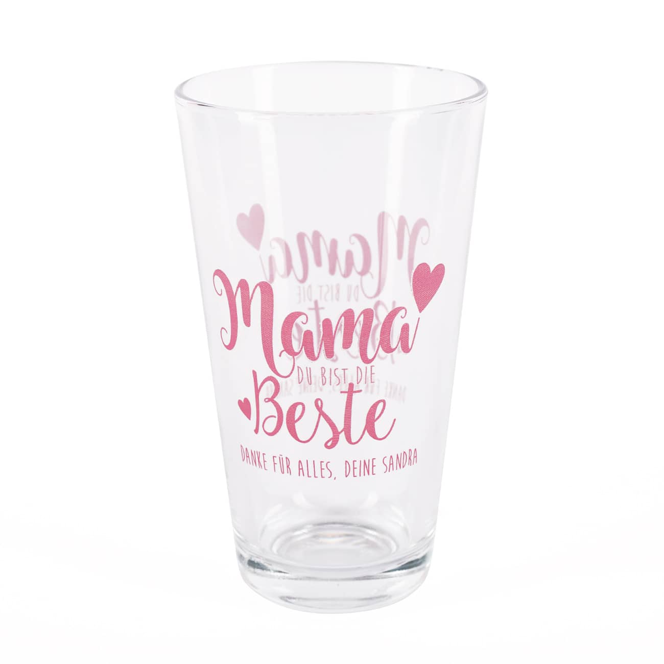 Trinkglas mit Wunschtext - Mama Du bist die Beste