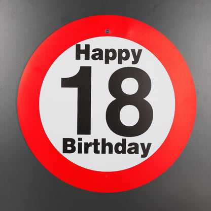 Verkehrsschild mit Saugnapf zum 18.
