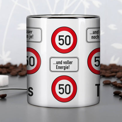 Tasse zum 50. Geburtstag mit Namen