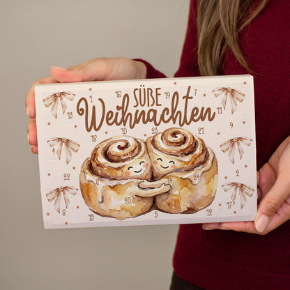 Adventskalender „Süße Weihnachten“ mit Zimtschnecken als Geschenk für Paare und Familie
