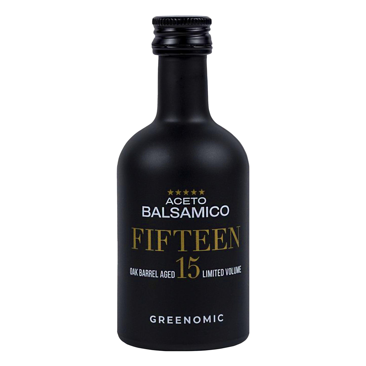Balsamico Essig Fifteen 100 ml freigestellt auf weißem Hintergrund