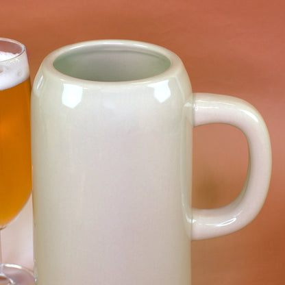 Detailansicht Henkel des großen Keramik-Bierkrug mit „Super Papa“-Aufdruck