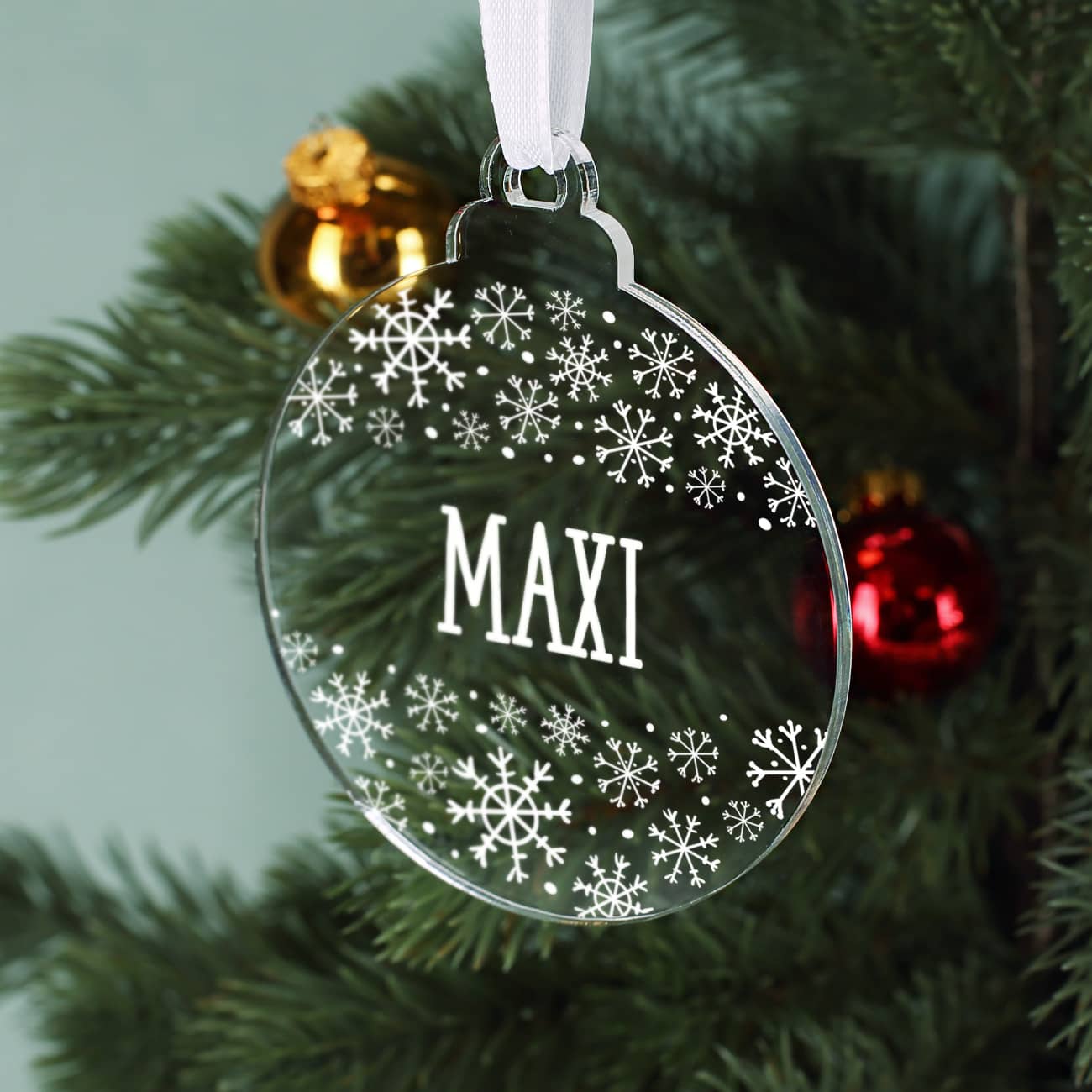 Acryl-Weihnachtsschmuck mit Druck von Name