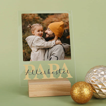 Foto mit personalisierter Aufschrift für Papa