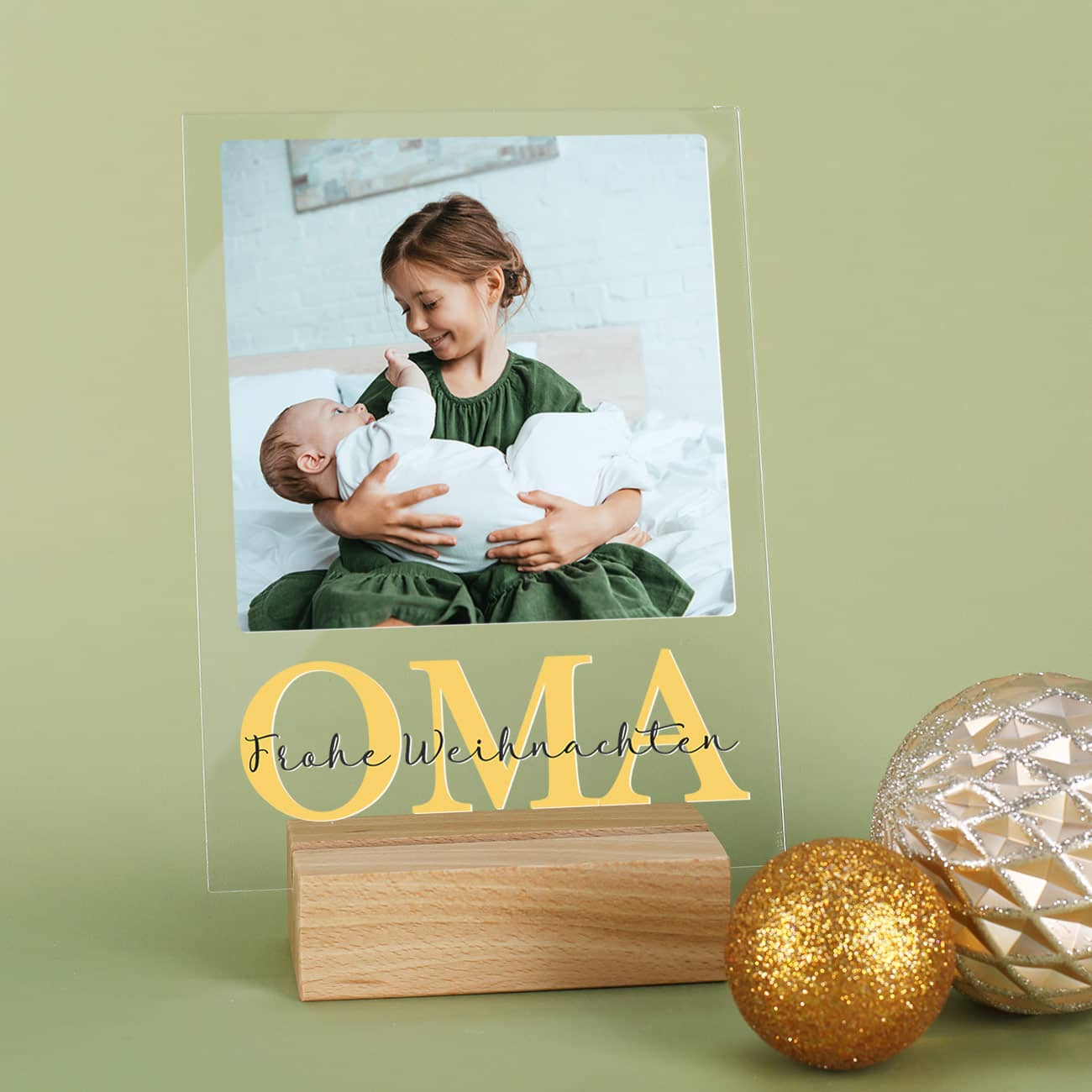 Foto mit personalisierter Aufschrift für Oma