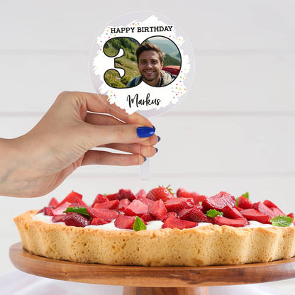 Tortentopper zum Geburtstag mit Ihrem Wunschfoto
