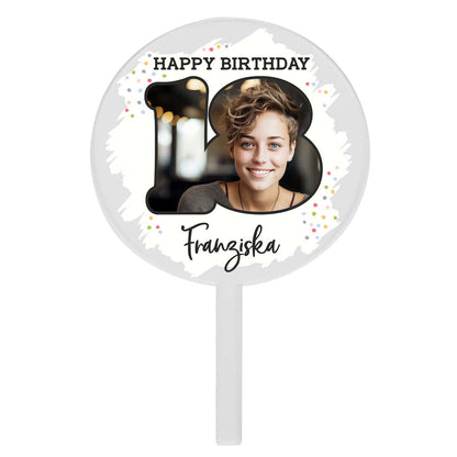 Tortentopper zum Geburtstag mit Ihrem Wunschfoto