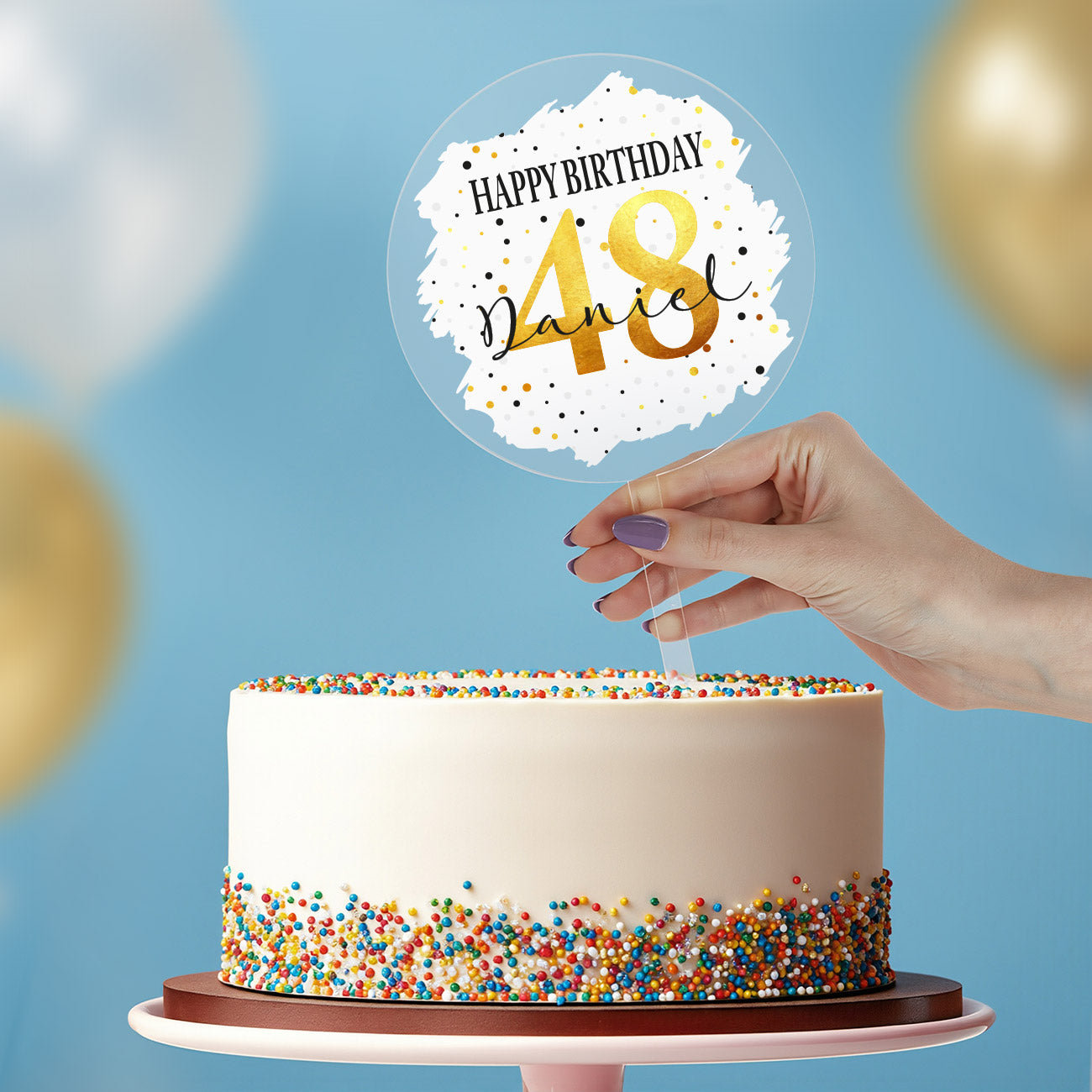Tortentopper zum Geburtstag mit Name und Alter