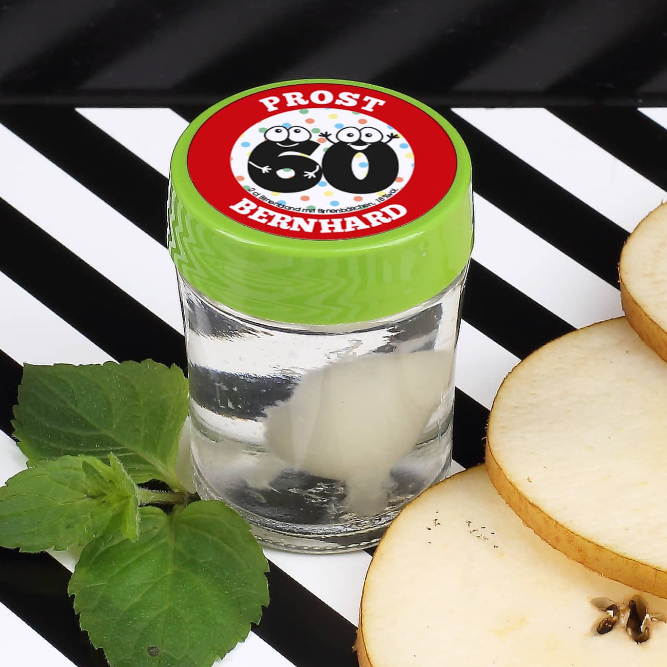 6er Set Schnaps zum 60. Geburtstag mit Name und Wunschtext