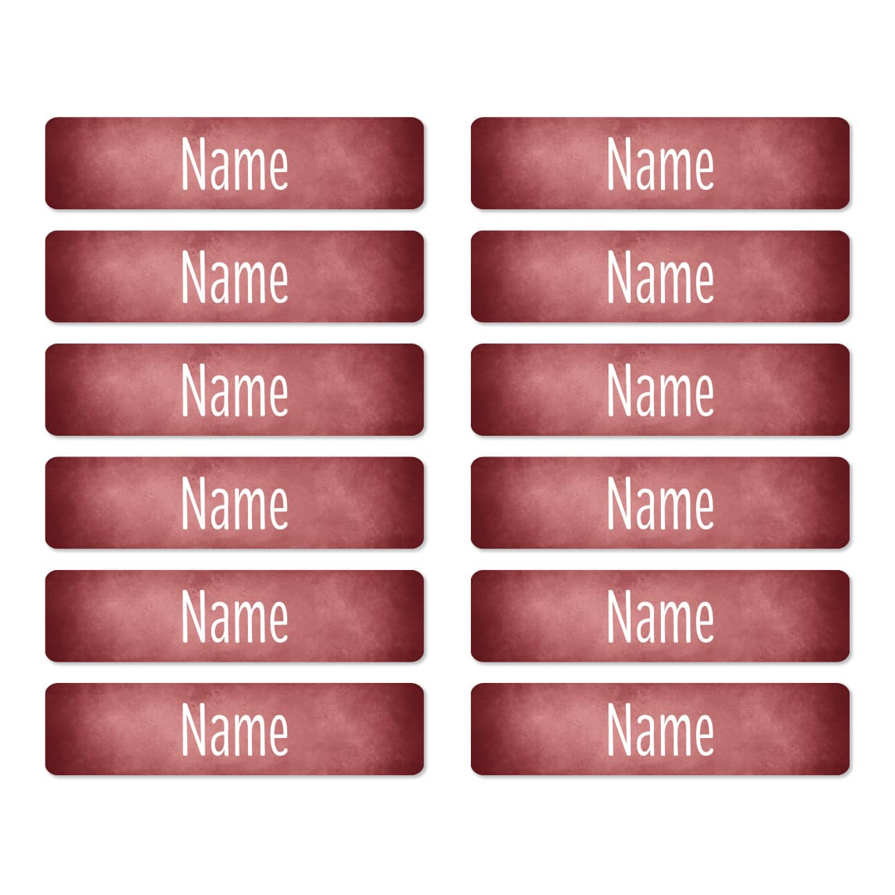 Namensaufkleber Rot