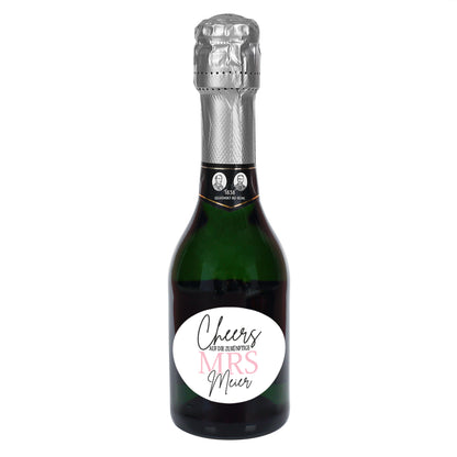 Personalisierte Mini-Sektflasche – „Cheers auf die zukünftige Mrs" mit Wunschname | Geldermann