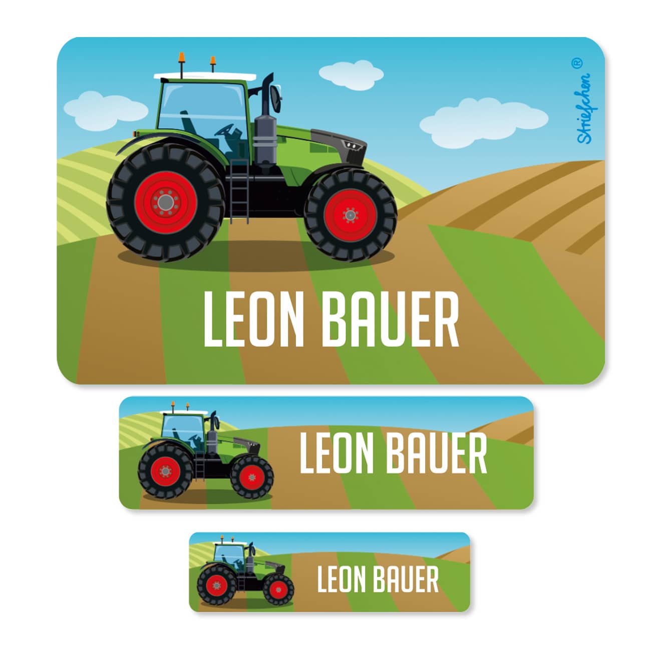 Schulaufkleber mit Traktor