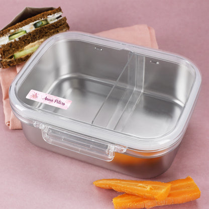 Personalisierter Schulaufkleber mit Prinzessin Motiv auf Brotdose für Kindergarten und Schule