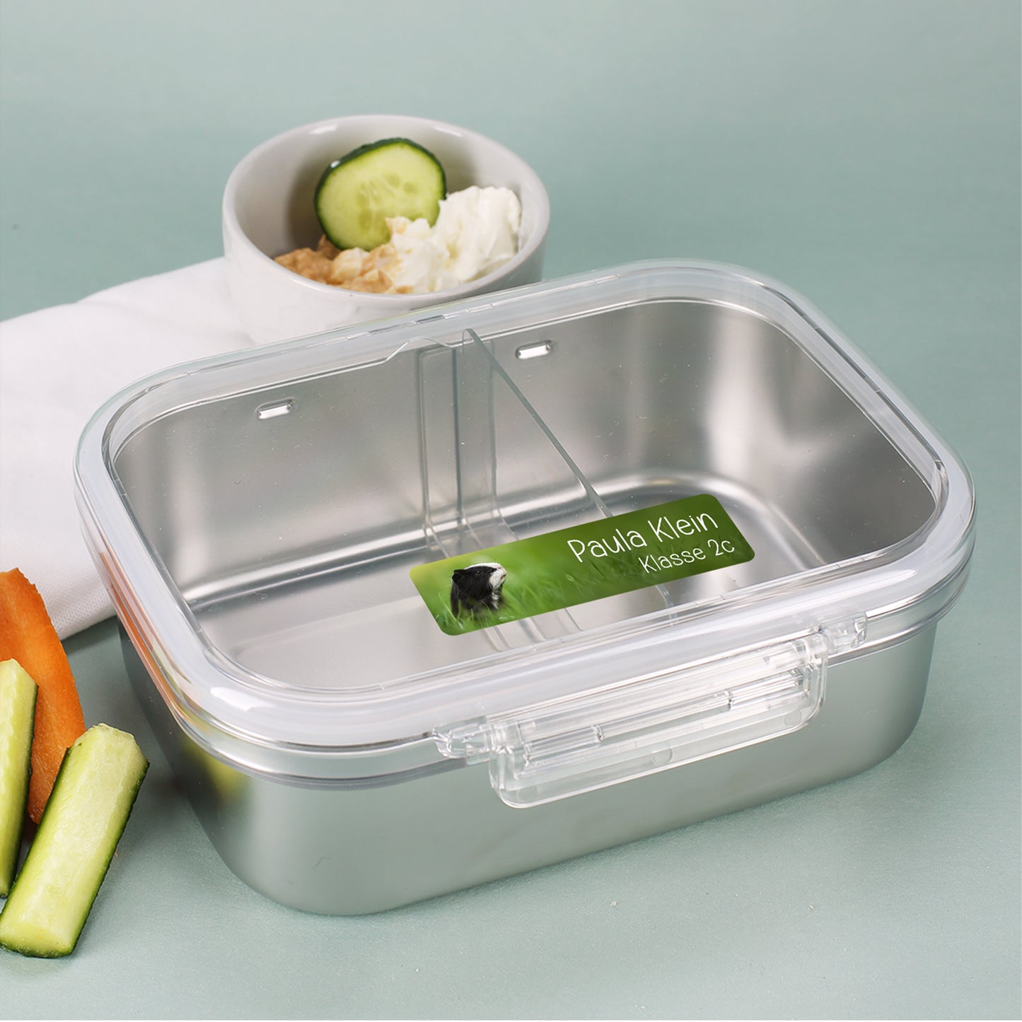 Namensaufkleber mit Meerschweinchen Motiv & Wunschtext personalisiert | Geschenk zur Einschulung