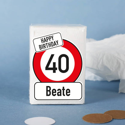 Happy Birthday - Taschentücher mit Name und Ihrem Wunschalter