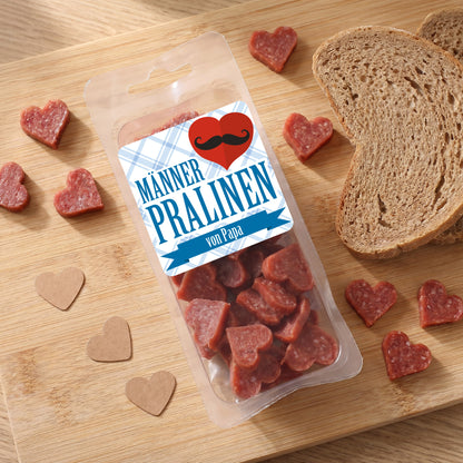 Salamiherzen zum Vatertag mit Wunschname