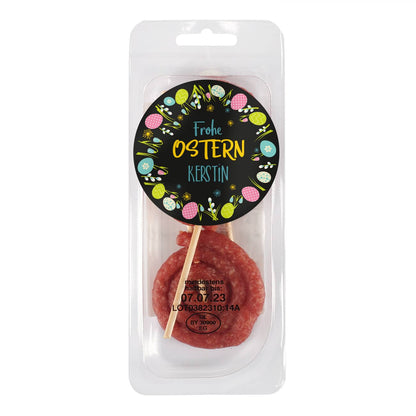 Frohe Ostern - Salamisnack mit Wunschnamen